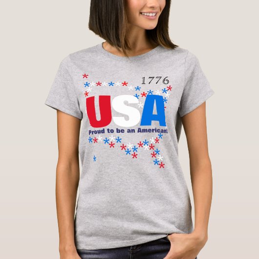 USA 50スターズ赤白青 Tシャツ (正面)