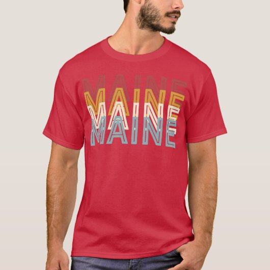 Usa 70S State Maine family Tシャツ (正面)