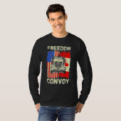 Usa Aanericaカナダ国旗Freedom Convoy 2022のための Tシャツ (正面フル)