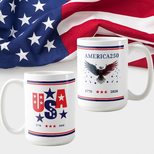 USA AMERICA250 Independence Day 1776 - 2026 コーヒーマグカップ