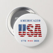 USA America250 July 4th 1776-2026 Patriot Button 缶バッジ (正面&裏面)