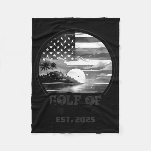 Usa America おもしろい Shirt Gulf Of Us America Est 202 フリースブランケット (正面)