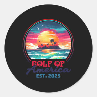 Usa America おもしろい Shirt Gulf Of Us America Est 202 ラウンドシール