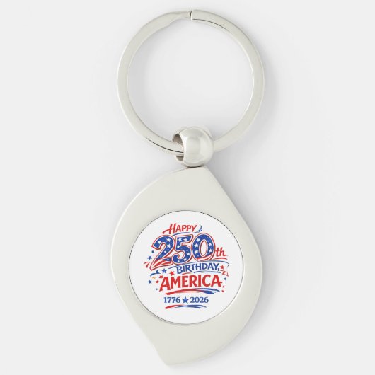USA America 250th Anniversary Patriotic キーホルダー (正面)
