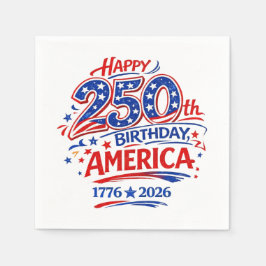 USA America 250th Anniversary Patriotic スタンダードカクテルナプキン