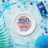 USA America 250th Anniversary Patriotic ペーパープレート (パーティー)