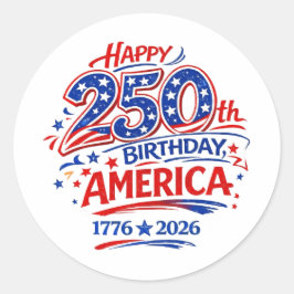 USA America 250th Anniversary Patriotic ラウンドシール