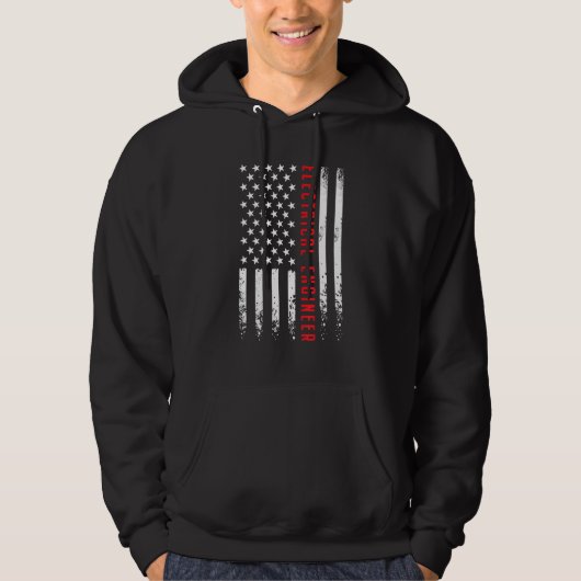 USA America Flag Electrical Engineer Electrician 4 パーカ (正面)