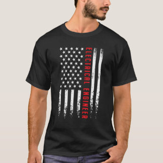 USA America Flag Electrical Engineer Electrician 4 Tシャツ