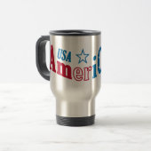 USA AmeriCAN!マグカップ – スタイルとカラーを選択 トラベルマグ (正面左)
