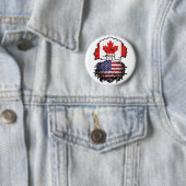 USA American Canadian Canada Tree Roots Flag 缶バッジ (インサイチュ)