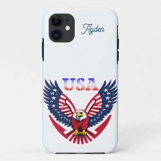 USA American Eagleカスタマイズ可能 Case-Mate iPhoneケース (裏面)