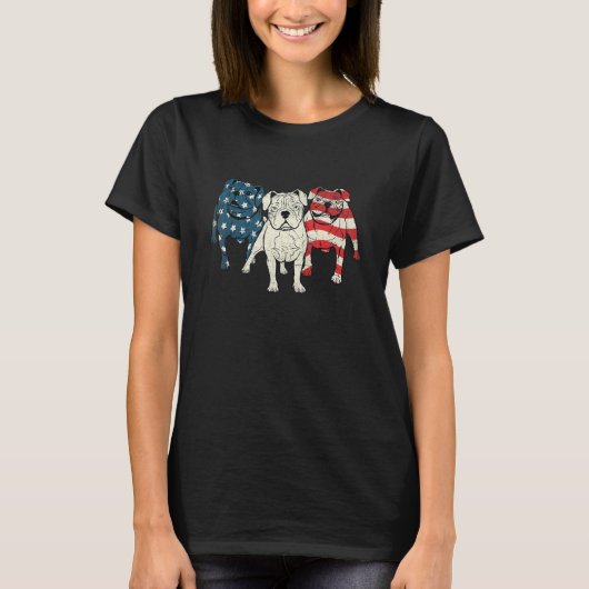 USA American English Bulldog Animal Dog Puppy Ow Tシャツ (正面)