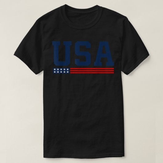 USA American Flag 4th of July Proud American Women Tシャツ (デザイン正面)