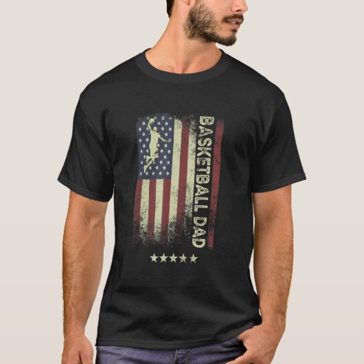 USA American Flag  Basketball Dad 1 Tシャツ (正面)