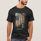 USA American Flag Climbing Dad 1 Tシャツ (正面)