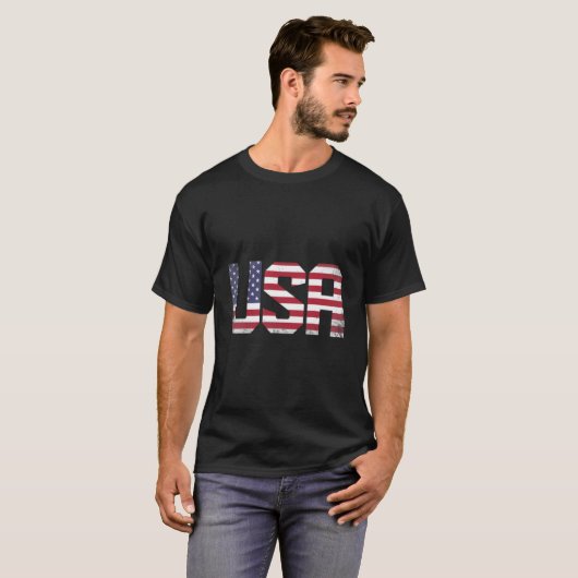 Usa American Flag Fourth 4Th Of July Tシャツ (正面フル)