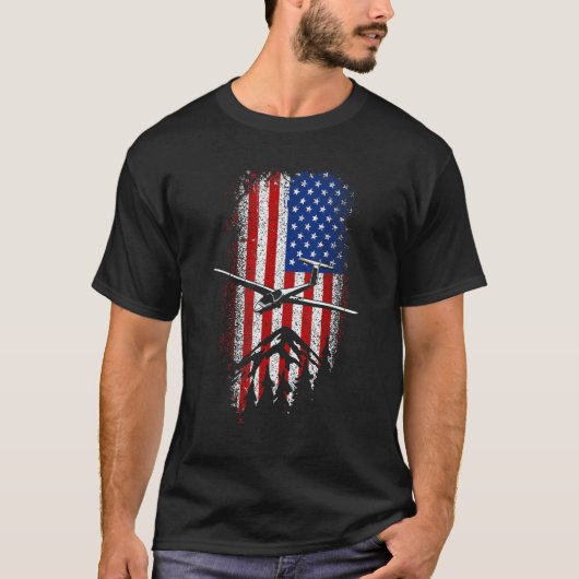 Usa American Flag Glider Pilot 4th Of July Tシャツ (正面)