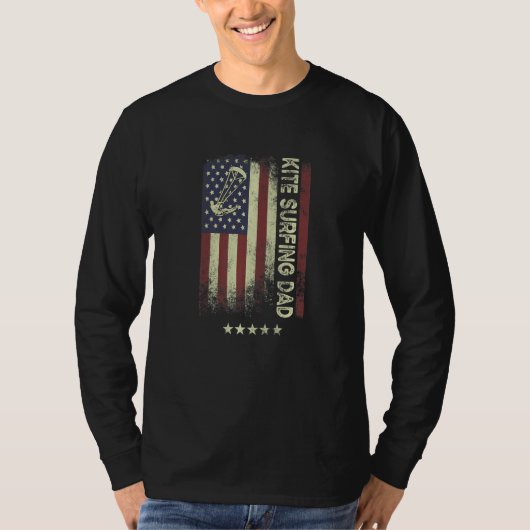 USA American Flag  Kite Surfing Dad  1 Tシャツ (正面)