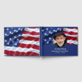 USA American Flag Memorial Photo Patriotic Funeral ゲストブック (全面)