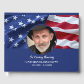 USA American Flag Memorial Photo Patriotic Funeral ゲストブック (正面)