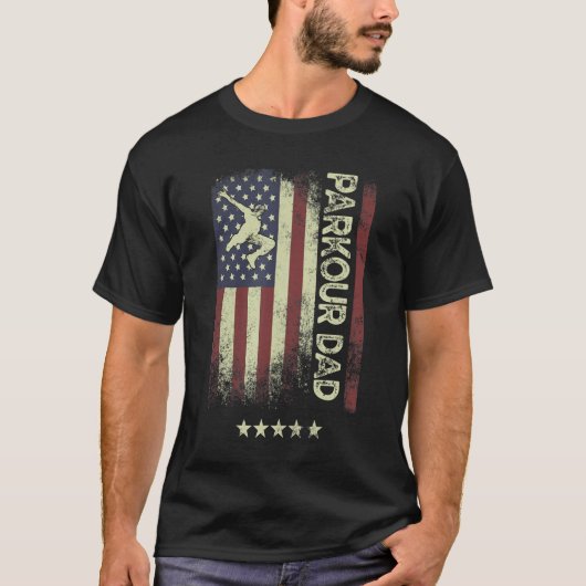 USA American Flag  Parkour Dad 1 Tシャツ (正面)