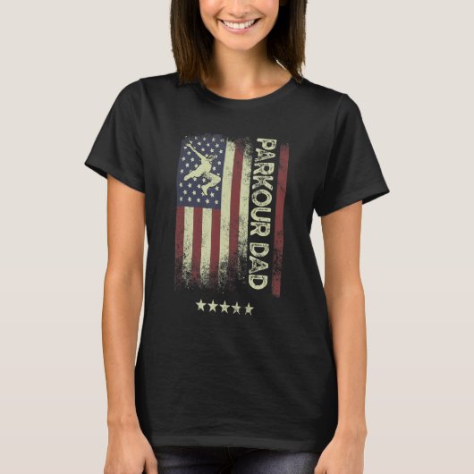USA American Flag  Parkour Dad 1 Tシャツ (正面)