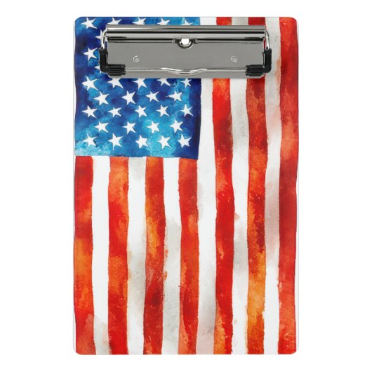 USA American Flag Patriot 4th of July Parade Vet ミニクリップボード (正面)