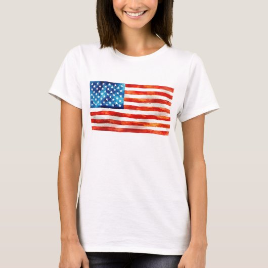 USA American Flag Patriot 4th of July Parade Vet Tシャツ (正面)