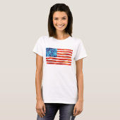 USA American Flag Patriot 4th of July Parade Vet Tシャツ (正面フル)