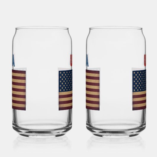  USA American Flag Retro  ガラス缶 (左)