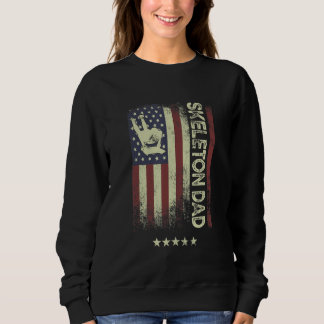 USA American Flag  Skeleton Dad 1 スウェットシャツ