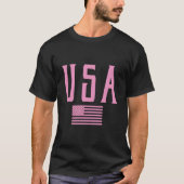 Usa American Flag Text K Print Tシャツ (正面)
