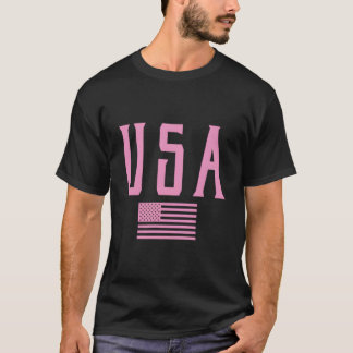 Usa American Flag Text K Print Tシャツ