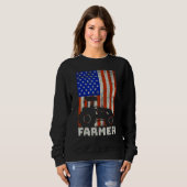 USA American Flag Tractors Farming スウェットシャツ (正面フル)
