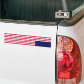 USA American Flag Upside Down SOS White Border バンパーステッカー (トラック上)