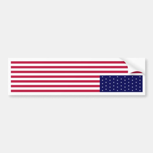 USA American Flag Upside Down SOS White Border バンパーステッカー (正面)