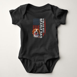 usa american flag worlds best beagle dad ベビーボディスーツ