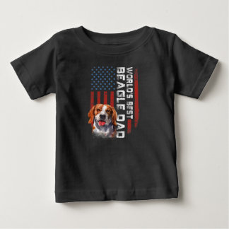 usa american flag worlds best beagle dad ベビーTシャツ