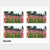 USA American Flags Memorial 長方形シール (シート)
