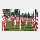 USA American Flags Memorial 長方形シール (正面)