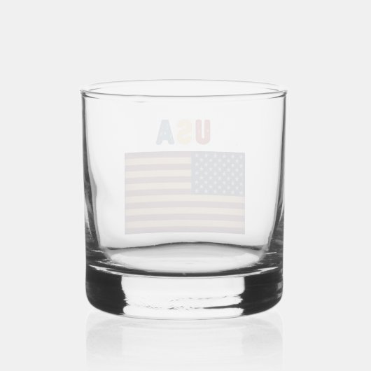  USA American Retro Flag   ウイスキーグラス (裏面)