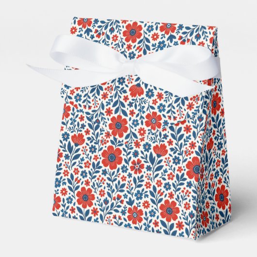 USA/American themed floral pattern フェイバーボックス (正面サイド)