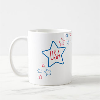 Usa Americana Fourth Of July Shooting Stars コーヒーマグカップ