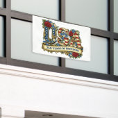 USA America's 250th Anniversary 横断幕 (ビルの外側)