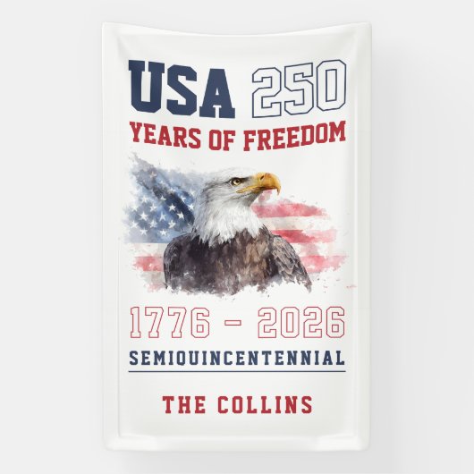 USA America's 250th Anniversary 4th of July Party 横断幕 (縦)