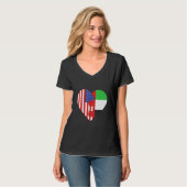USA and Arab Emirates Flags Heart Tシャツ (正面フル)