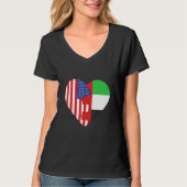 USA and Arab Emirates Flags Heart Tシャツ (正面)