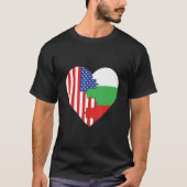 USA and Bulgaria Flags Heart Tシャツ (正面)