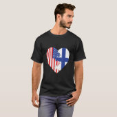 USA and Finland Flags Heart Tシャツ (正面フル)